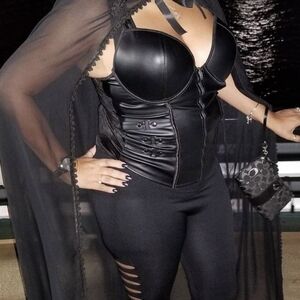 Black Faux Leather Corset